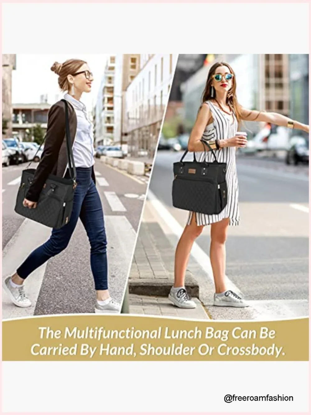 Large Insulated Lunch Tote Bag with Storage Pockets, Leakproof Cooler